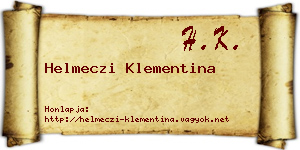 Helmeczi Klementina névjegykártya